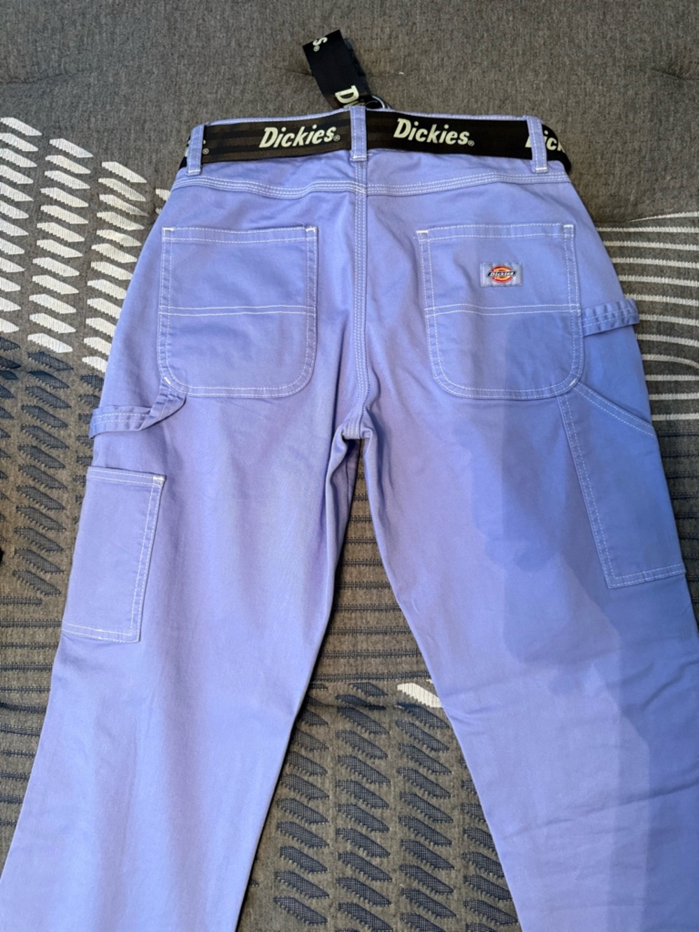 Dickies Light Purple Work Pants with Logo Belt